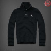 heren abercrombie and fitch truien half-knop henley tee donkerblauw Outlet Enschede 1m3tj314